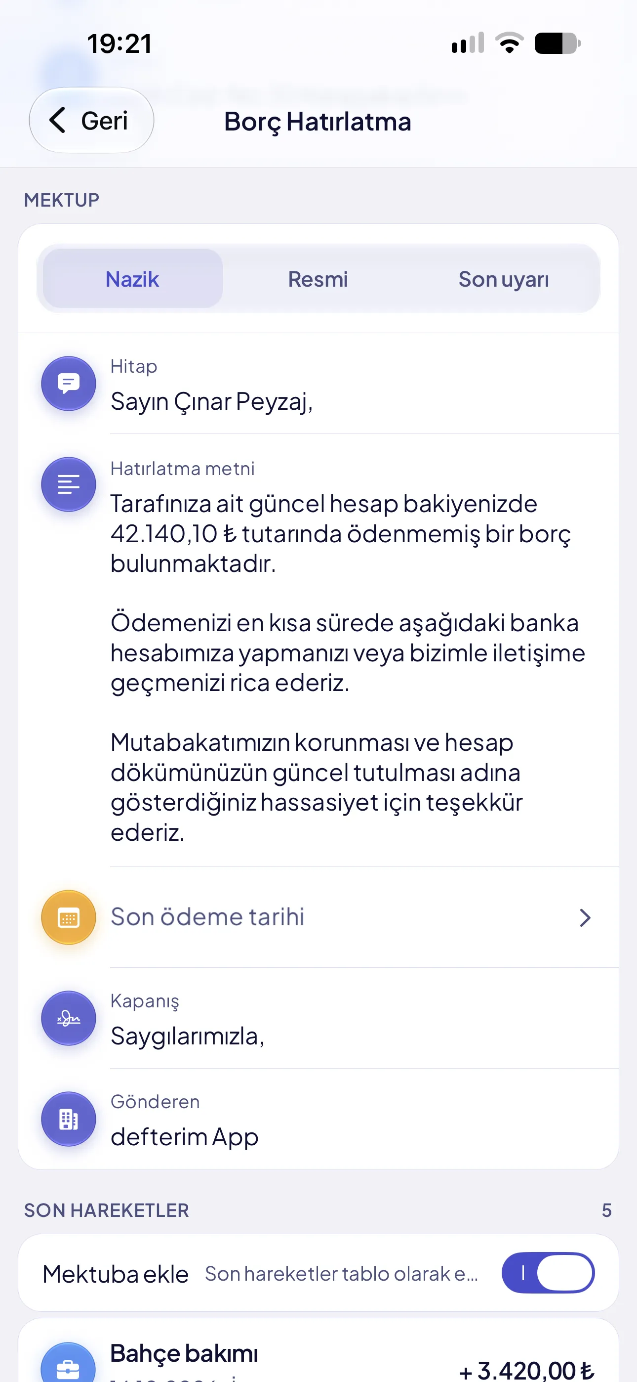 defterim Borç hatırlatma mektubu: nazik, resmi ya da son uyarı tonunda metin
